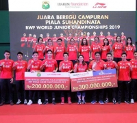 Tim WJC 2019 Indonesia Disiram Bonus